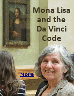 Leonardo Da Vinci's Mona Lisa has long been the subject of speculation regarding both the lady's identity and the meaning of her enigmatic smile. Dan Brown plays on this mystery in The Da Vinci Code, where the main characters point out symbols of the sacred feminine in the portrait.